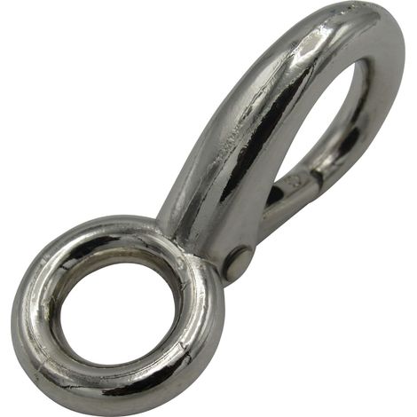 Quick Release Boat Snap Hook Fixed Eye - Size 2 (Zinc Plated Marine Safety Line Fastener)