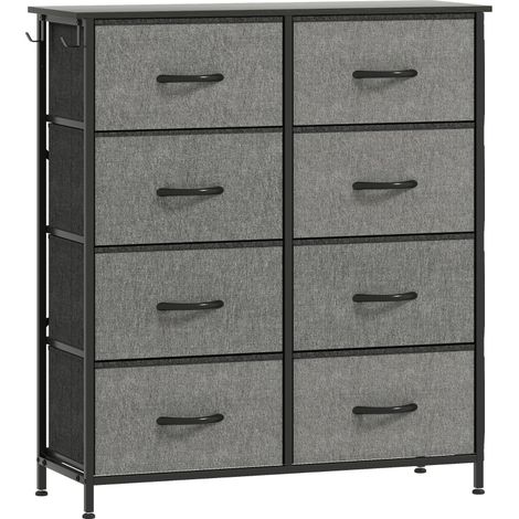 Chest of Eight Fabric Drawers - Charcoal Grey (1/5)