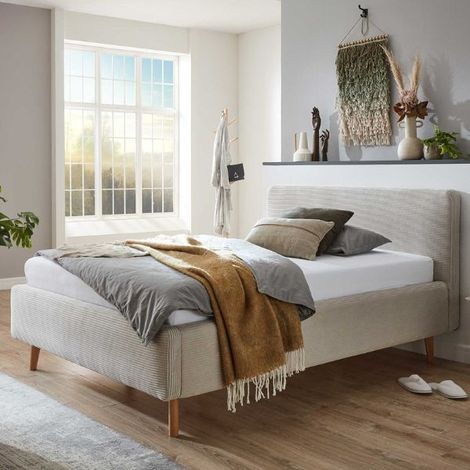 Lit Madras 140x200cm avec espace de rangement velours côtelé - (1/3)