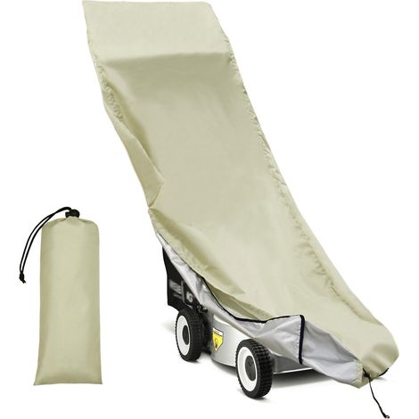 Housse de tondeuse - Protection imperméable 210D, 193 x 112 x 63,5 cm, blanche (1/5)