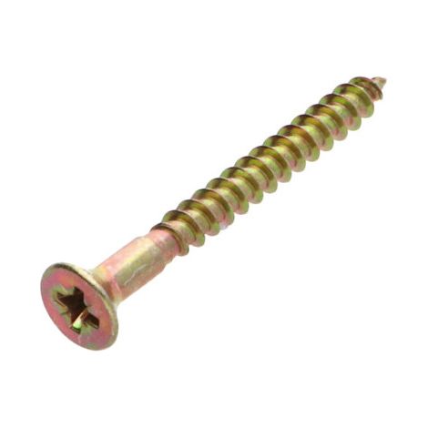 VBA Vis bois agglo Tête fraisée Pozi N°2 4.5X45 Percée Bichromaté