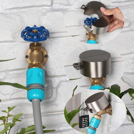 Linghhang – Couvercle de protection pour robinet extérieur – Verrouillage à code – Protège contre l'utilisation non autorisée – Installation rapide sans outil (1/4)