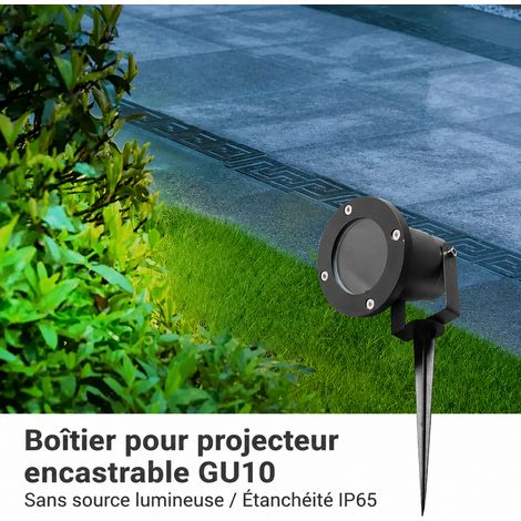 Spot sur piquet extérieur GU10 avec ampoule LED 5W lumière blanche IP65 5w réf 3821 9,5 × 9,5 × 13 cm 600 g – Livraison gratuite (1/5)