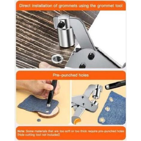 Pince À Œillets - 300 Œillets En Cuivre 10 mm - Pour Bâche Tissu Cuir Carton Affiches Bannières - Kit Complet (1/5)