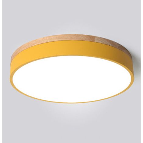 Plafonnier moderne simple pour balcon créatif, plafonnier rond à gradation tricolore 30CM24W, jaune (1/4)