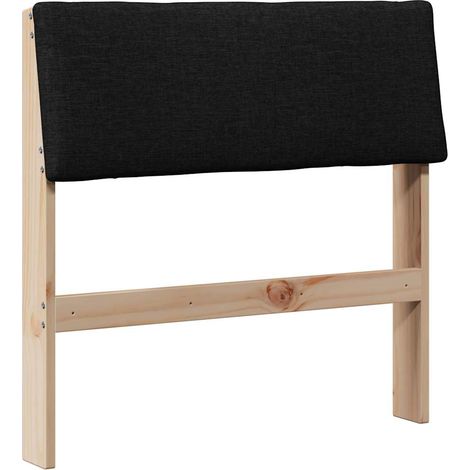 Gepolstertes Kopfteil Schwarz 75 cm Massives Kiefernholz vidaXL