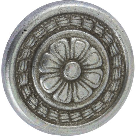 Pomo en zamak con acabado plata, dimensiones: 30x30x19mm, Ø: 30mm -