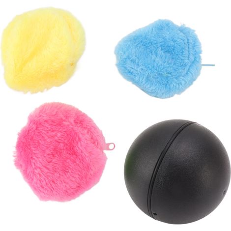 Automatic Rolling Ball Floor Cleaning Attract Attention Pet Interactive Roller Ball Toy with Plush Cover