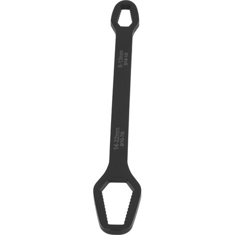 Clé à serrage automatique double, multifonctionnelle et réglable de 8 à 22 mm, pour la réparation automobile, noire. (1/5)