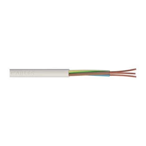 Câbles d'alimentation RS PRO 3G3 x 1 mm2, 10m Blanc, Propagation verticale de la flamme BS EN 60332-1-2 ( Prix pour sachet de 5 Mètres )