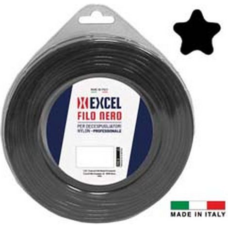 1PZ FILO PER DECESPUGLIATORE IN NYLON PENTAGONO NERO - mm.4,4 in matassa da mt.6