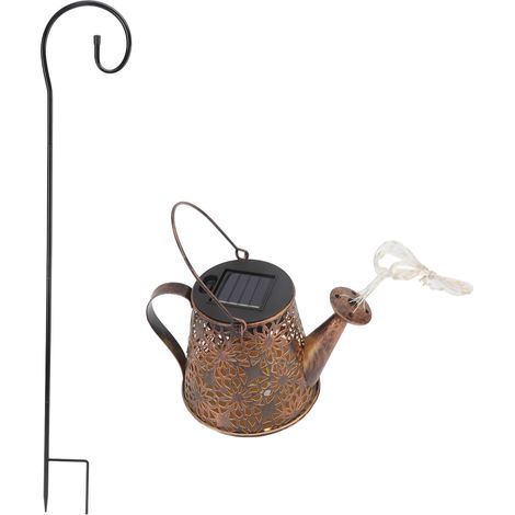 Lampes solaires pour arrosoir d'extérieur, décorations solaires de jardin, lampe rétro en métal pour terrasse, pelouse, allée (1/5)