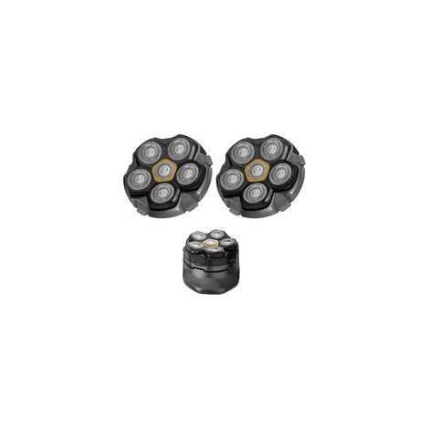 Têtes de rechange magnétiques à 6 lames pour rasoir électrique 6D — Compatibles avec de nombreux rasoirs pour hommes chauves — Lot de 2 Format voyage Tête de coupe uniquement (1/4)