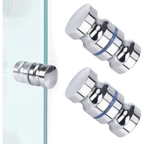 2 pezzi Pomello per porta doccia, Pomello rotondo per porta doccia in acciaio inossidabile Pomello per porta doccia Maniglie per porta doccia per porta in vetro del bagno Porta scorrevole (1/5)