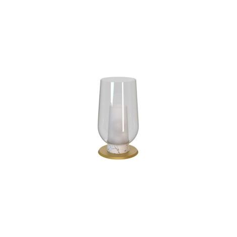 Mantra Lámpara de Sobremesa de cristal Nora el Champ 1 Luz E27 Ø18 cm - blanco/madera, negro/mármol, oro/blanco (1/4)