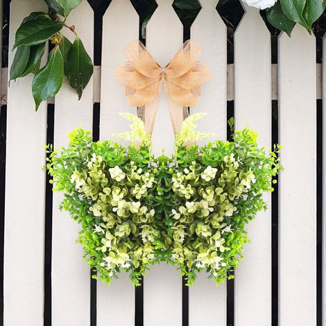 Guirlande Porte - Couronne Printemps Simulée - Décoration Extérieure Intérieure - Pour Porte Jardin Entrée Mur - 1 Pièce (1/5)