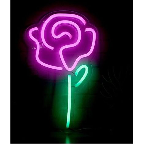 Letrero de neón Tigrezy Eufrozy Rose, con 6 niveles de atenuación y función de memoria, luz LED de neón alimentada por USB para decoración de pared, dormitorio, fiesta, bar, sala de juegos, boda (1/4)