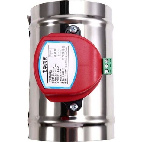 Amortisseur Électrique 220V Acier Inoxydable Vanne D'Air Motorisée Clapet Anti-Retour Tuyau 100mm 4 Pouces (1/4)