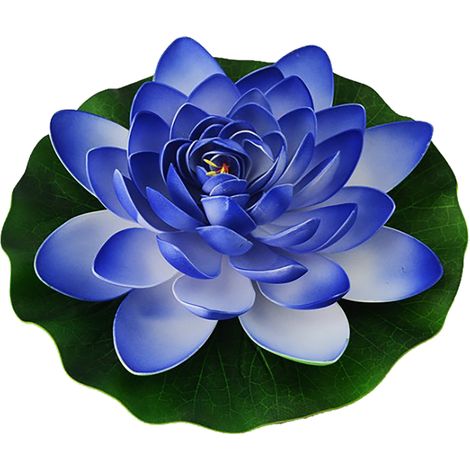 Coussins de lotus artificiels flottants en mousse, fausses fleurs de lotus, plantes décoratives réalistes pour bassin, aquarium, bleu-AquaForge (1/5)