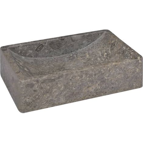 Lavandino da bagno lavabo da appoggio lavabo da WC lavabo da bagno lavabo da interno 45 x 30 cm marmo grigio 020002800