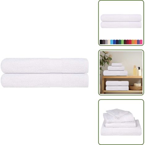 Handtücher 2 Stk. Weiß 100x200 cm 360 g/m² 100% Baumwolle - Handtuch - Handtücher - Strandtuch - Badetuch