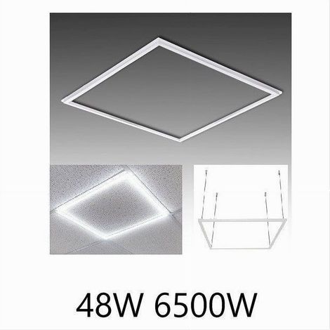 TrAdE Shop Traesio - Pannello Led Telaio Luminoso Cornice 60x60 Cm 48 W 5700lm Lampadario Sospensione Tot - -Bianco Freddo      - (1/5)