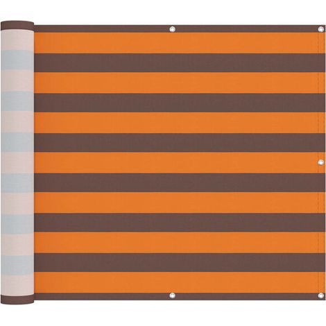 Paravent de balcon brun orangé, 100 x 400 cm, tissu Oxford. (1/2)