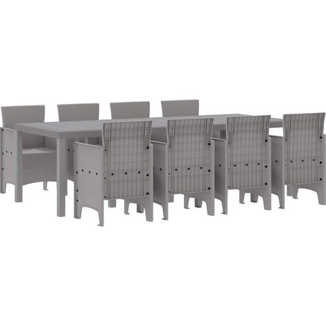Maison Exclusive - Set da Pranzo per Giardino 9 pz Bianco Polipropilene (1/5)