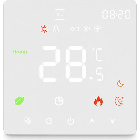 Thermostat K6 blanc sans Wi-Fi, liaison 3 A, pour chauffage hydraulique et chaudières (1/5)