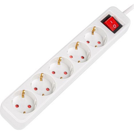 LANBERG BANDES DE MARQUE MODÈLE SCHUKO 5 SORTIES AVEC PROTECTION BLANC 1.5M PS1-05F-0150-W (1/4)
