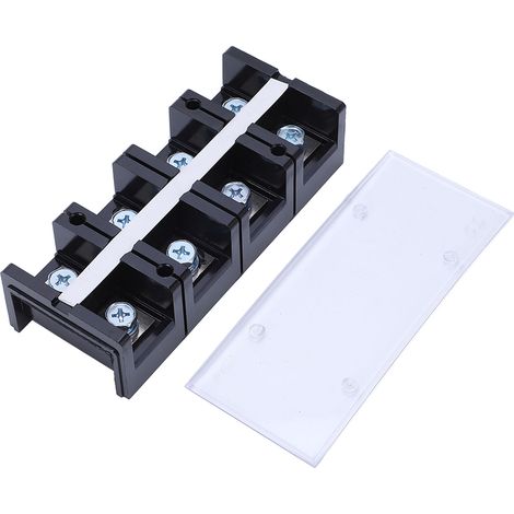Bloc de bornes à vis double rangée 4 plots 200A barrière pour raccordement électrique (1/5)