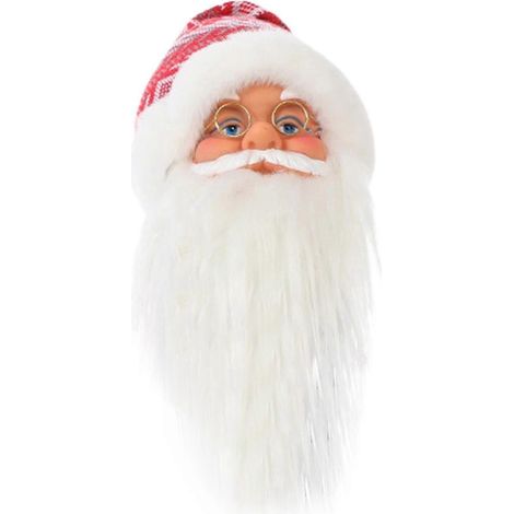 Housse de bouteille de vin Père Noël - Pendentif cadeau - Décoration de sapin de Noël - Décoration pour la cuisine, la table, la maison, les fêtes et les cérémonies.-25x8cm-short beard