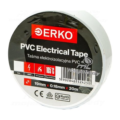 Großes Isolierband 19 mm 20 m Weiß erko