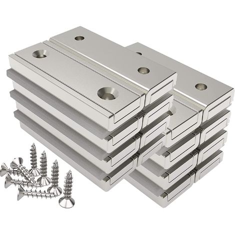 Lot de 16 Aimants rectangulaires 20 kg force avec trou (1/5)