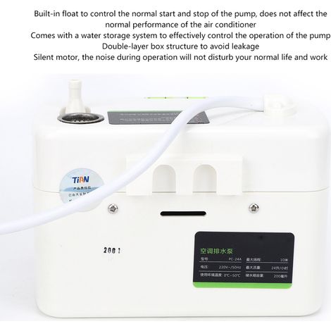 Pompe de relevage pour climatiseur, silencieuse avec flotteur intégré et réservoir d'eau, modèle PC-24A (1/5)