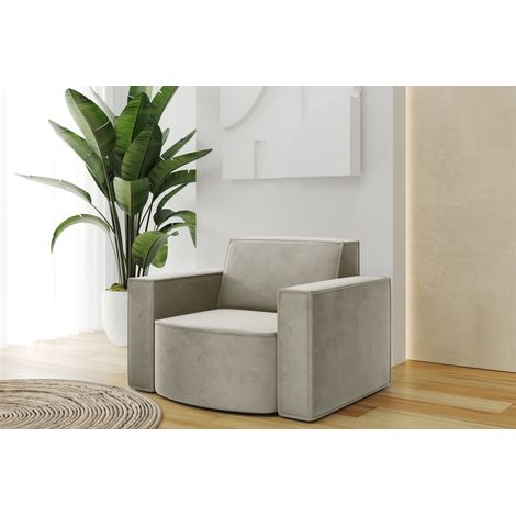 Sessel Designersessel PALMA in Stoff Opera Velvet Pearl (1/2)