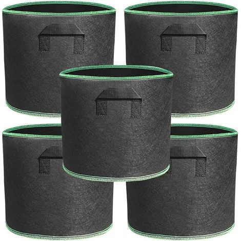5 Pcs Sac de Plantation, Jardiniere Tomate, Sac Plantation Pomme de Terre, Plantation Noirs pour, Sac de Culture Bac avec Poignées, pour Balcon, Terrasse (5 Gallons) (1/2)
