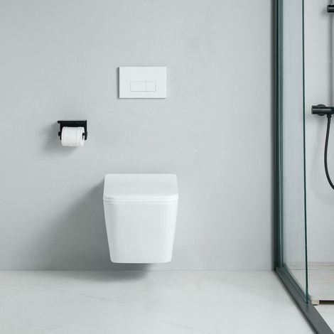 Cuvette WC suspendu CALETO - sans bride et avec frein de chute (1/5)