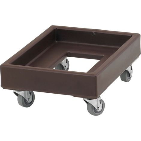 Chariot Camdolly pour cageots et caisses de 49.5 x 67.5 cm - 55.5 x 41.5 x 20.5 cm - Marron Foncé - Cambro