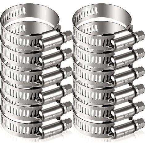 12 collier de serrage tuyau arrosage en acier inoxydable, collier serflex inox 3357mm, serre flex serrage pour tuyau d'engrenage conduits (1/5)
