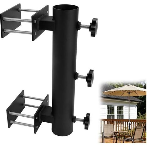Parasol Stand for Terrace, Adjustable Metal Clamp Mount Parasol Stand Wind Resistant Balcony, Yard, Beach, Boat Picnic (1/5)