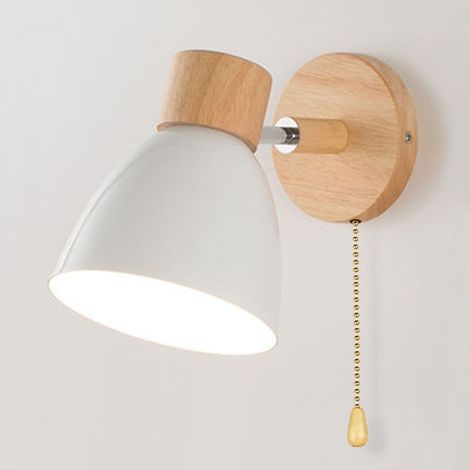 Applique murale style macaron avec cordon – support E27 – luminaire intérieur décoratif(Blanc, lumière chaude) (1/5)