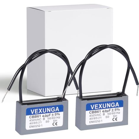 CBB61 Condensateur 4uF 450V Condensateurs Ventilateur Moteur 4 uF 450V AC 50/60Hz pour Climatisation (2Pièces) (1/5)