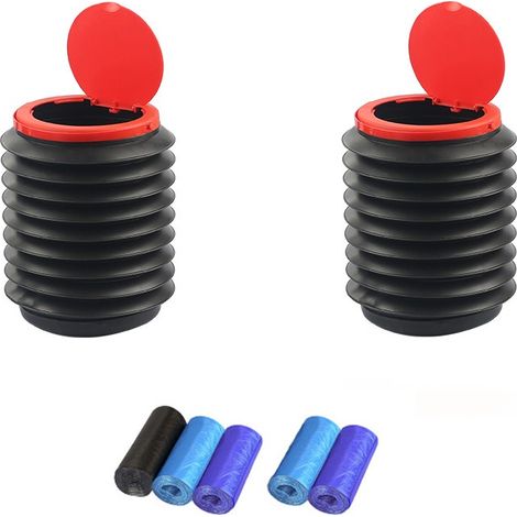 2 Pièces Portable Poubelle Seau de Voiture rétractable, avec 100 sacs poubelles,Poubelle Pliante Voiture Stockage MultifonctionnelPour Camping Les Voyages En Plein Air (1/5)