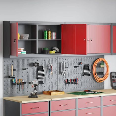 Werkzeugschrank-Set 6 pcs Rot Pulverbeschichteter Stahl (1/5)