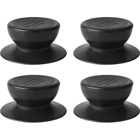 Sollbry 4-teiliges Deckelknopf-Set, universeller Ersatzknopf für Küchendeckel, Glasdeckelgriff – Schwarz (1/5)