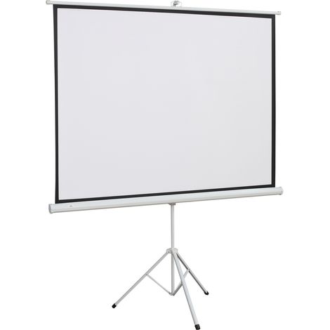 Écran de projection sur trépied 171 x 131 cm en tissu blanc, portable pour home cinéma – MEUBLIV (1/5)