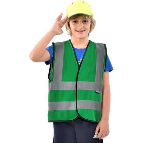 Kinder Sicherheitsweste Reflektierend Warnschutz für 2-5 Jahre Grün (1/5)