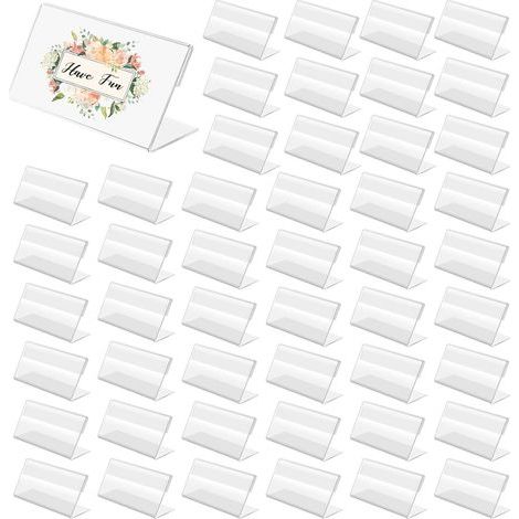 48 Stück Preisschildhalter, transparente Acryl-Preisaufsteller für Bäckereien, Lebensmittelgeschäfte, Büros (6,4 cm) (1/5)