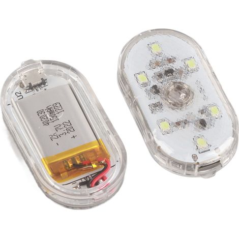 Lot de 2 Lampes LED USB Rechargeables pour Intérieur Voiture, Détecteur de Mouvement, Touche Tactile, Sans Fil, Lampe d'Ambiance, Lecture Nocturne (1/5)